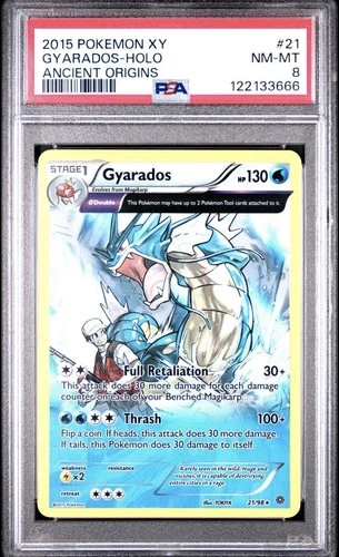 Pokémon Gyarados TCG Holo Card 21/98 XY-Ancient Origins PSA 8 NM-MT 2015