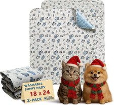 Washable Pee Pads for Dogs, 2 Pack Reusable Puppy Pads, Absorbent Whelping Pads