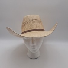 Stetson Vented Cattleman Crown Straw Hat size 6 7/8