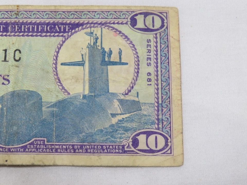 10 Cent Military Payment Certificate 69 Series 681 - Image 4 of 4