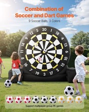 Inflatable Soccer Dart Board over 8 ft High with 9 Kick Balls Air Pump