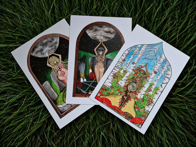 A5 Goddess Collection - Boho Prints x3 - Spiritual - Neu - Hochglanz