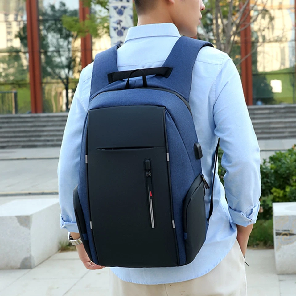 Blauer Laptop-Rucksack Für 17-Zoll-Laptops Mit USB-Anschluss Modischer U2U5 - Bild 2 von 4