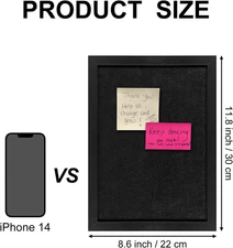 Cork Board Bulletin Board, 11" X 8" Cork Boards for Walls with Pins, Eye Bolt...