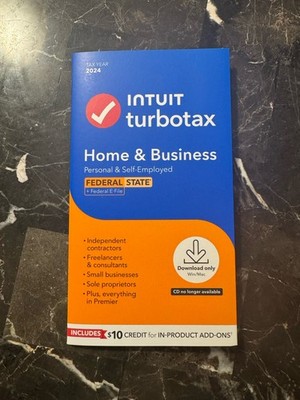 2024 Intuit Turbotax Home Business Federal State Windows Mac USA Sealed NEW 2024