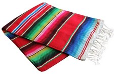Del Mex Mexican Serape Blanket X-Large, Red X-Large