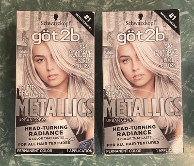 Schwarzkopf Got 2B Metallics Permanent Hair Color M71 Metallic Silver- Lot of 2