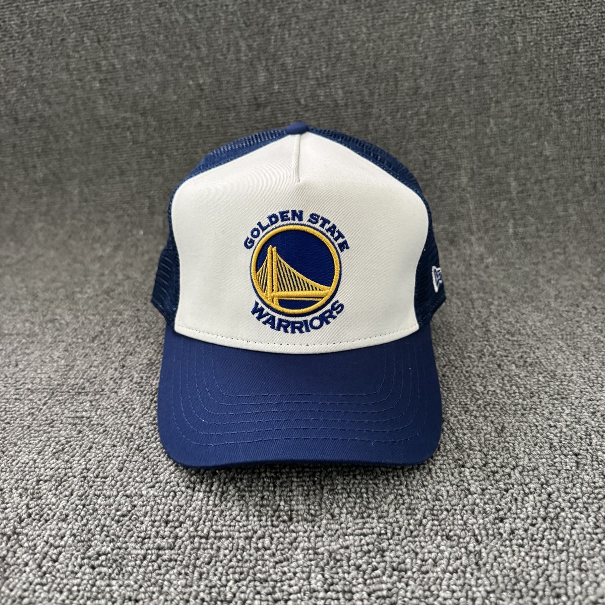 New Era Golden State Warriors NBA Trucker Cap Blue White Mesh Hat
