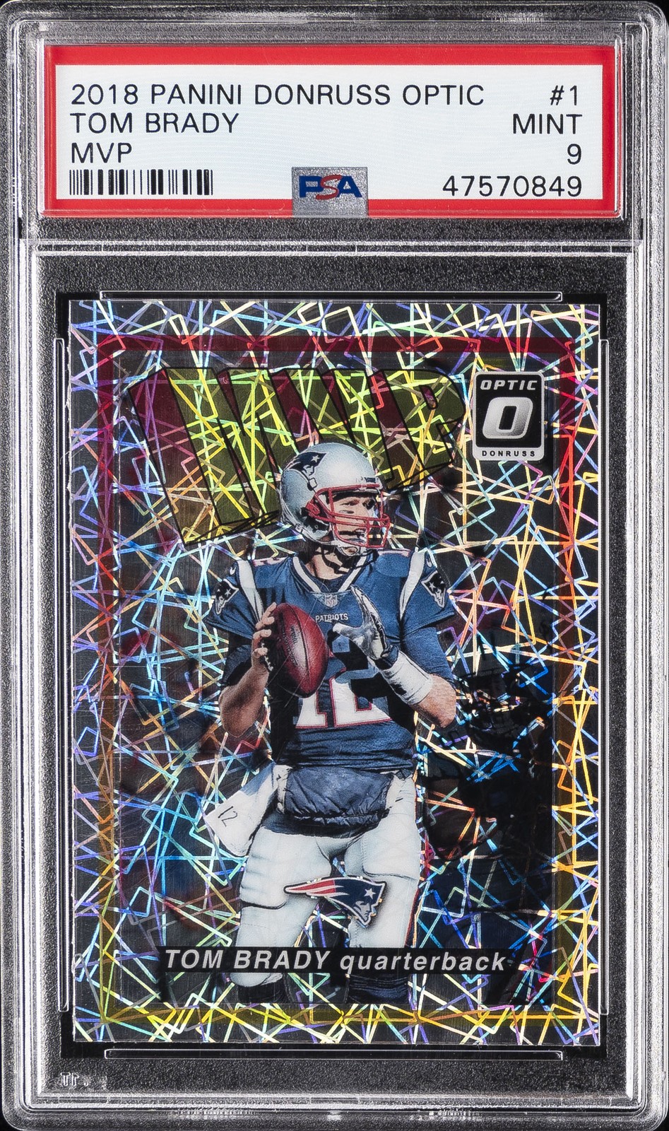 2018 PANINI DONRUSS OPTIC MVP #1 TOM BRADY PSA 9 view 1