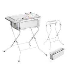 Collapsible Baby Bathtub with Stand - Large Capacity Baby Bath Tub with Therm...
