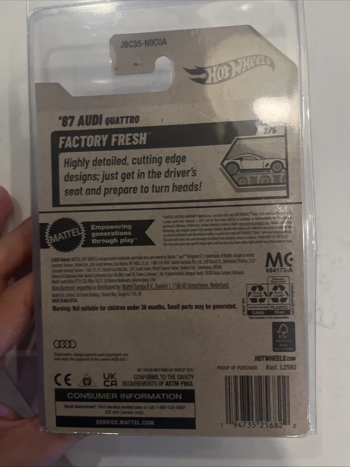 2025 风火轮 Super Treasure Hunt A Case '87 奥迪 Quattro STH。 带保护膜 — 第 2/3 张图片