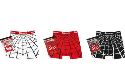 Supreme Hanes Spider-Man Boxer Briefs White Black Red 2 Pairs Per Pack-Brand New