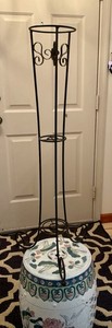 36” Decorative Scrolled Wrought Iron 3-Shelf Plant Stand Indoor/Outdoor Vintage