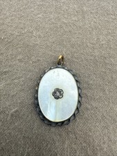 Vintage Sterling Silver Gold Filled Locket Pendant Flower Mop Abalone Amco Vintage Sterling Silver Gold Filled Locket Pendant Flower Mop Abalone Amco