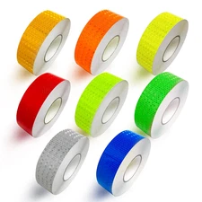 8 Rolls of 8 Colors High-Visibility Reflective Tape - Waterproof Self-Adhesive S