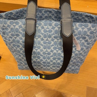 NWT Coach MEN'S Small Tour Tote Bag In Signature Denim CDF24 NWT Coach MEN'S Small Tour Tote Bag In Signature Denim CDF24