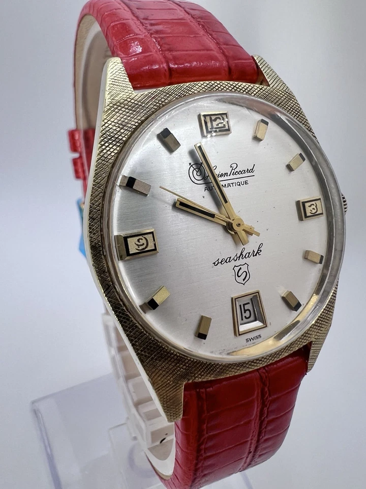 Vintage Lucien Piccard Seashark Gold Plated Swiss-Made Automatic Men's Watch - Image 2 of 4