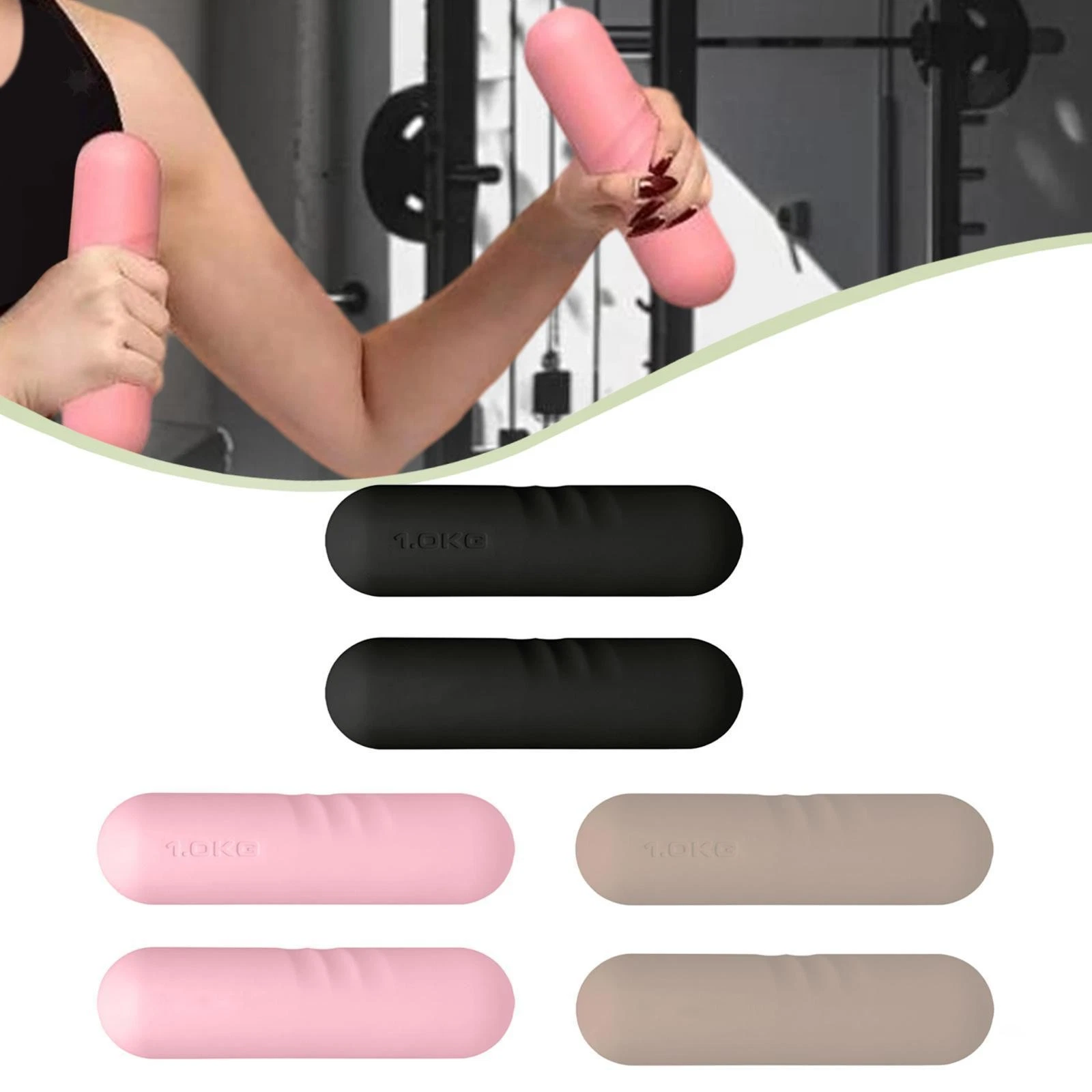 2x Dumbbell Weight Bar Kids Adults Anti Slip Silicone Cast Iron Lifting Hand
Opens in a new window o