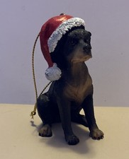 Rottweiler Dog In Santa Hat Ornament