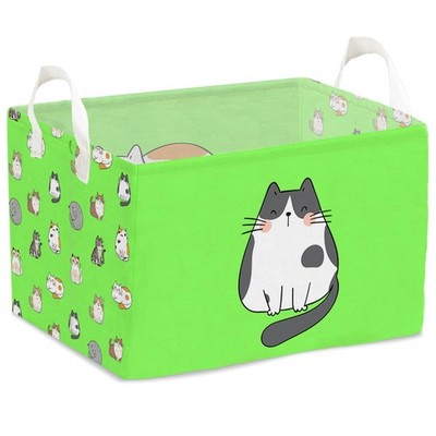 Fabric Bin for Cat Lovers, Cute Cats Storage Baskets with Handle, Funny Japan...
