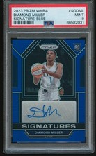 Diamond Miller 2023 Panini Prizm WNBA Signatures Blue Rookie Auto RC /49 PSA 9