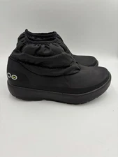 Oofos OOmg Bootie Boots Black Shoes Ankle Recovery Pull On Nylon Womens Sz 10