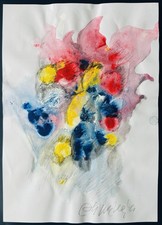 ODDINO GUARNIERI Opera Tecnica Mista Su Carta 30x21cm Anno 2014 Arte Informale