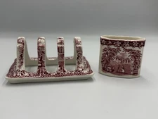 Vintage Mason’s Vista England MCM 50’s Toast Holder And Toothpick Holder