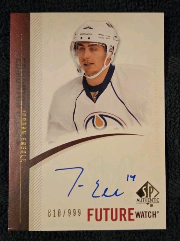 2010-11 SP Authentic Future Watch Auto /999 Jordan Eberle #281 Rookie RC Oilers 