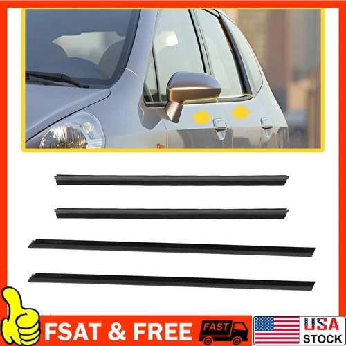 4pcs Door Belt Weather Strip Molding Seal For Honda Fit Jazz 2008-2013 Q