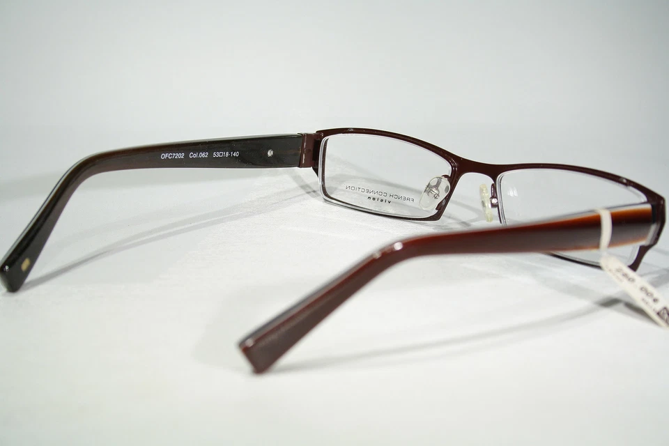 Nuevas monturas de gafas FRENCH CONNECTION FCUK Vision OFC7202 púrpura oscuro y marrón Foto 4 de 4