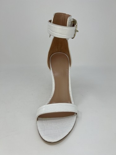 Sigerson Morrison Off White Croc Embossed Leather Heels Ankle Strap KADIE Size 7 - Picture 11 of 22