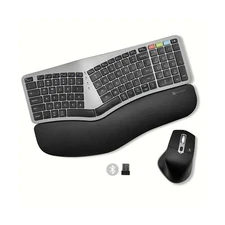 X9 Ergonomic Keyboard and Mouse Wireless Combo 2.4G+BT - Comfortable Bluetoot...