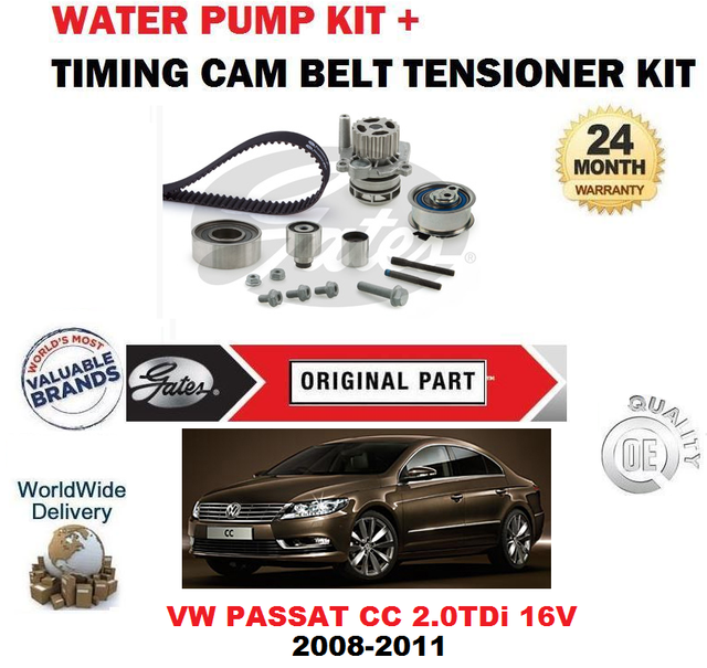 for VW PASSAT CC 2.0 TDI 16v BlueMotion 20082011 Timing Belt Kit and
