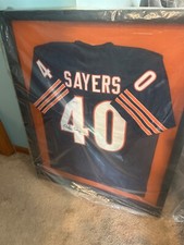Gale Sayers Autographed Chicago Bears Jersey Framed