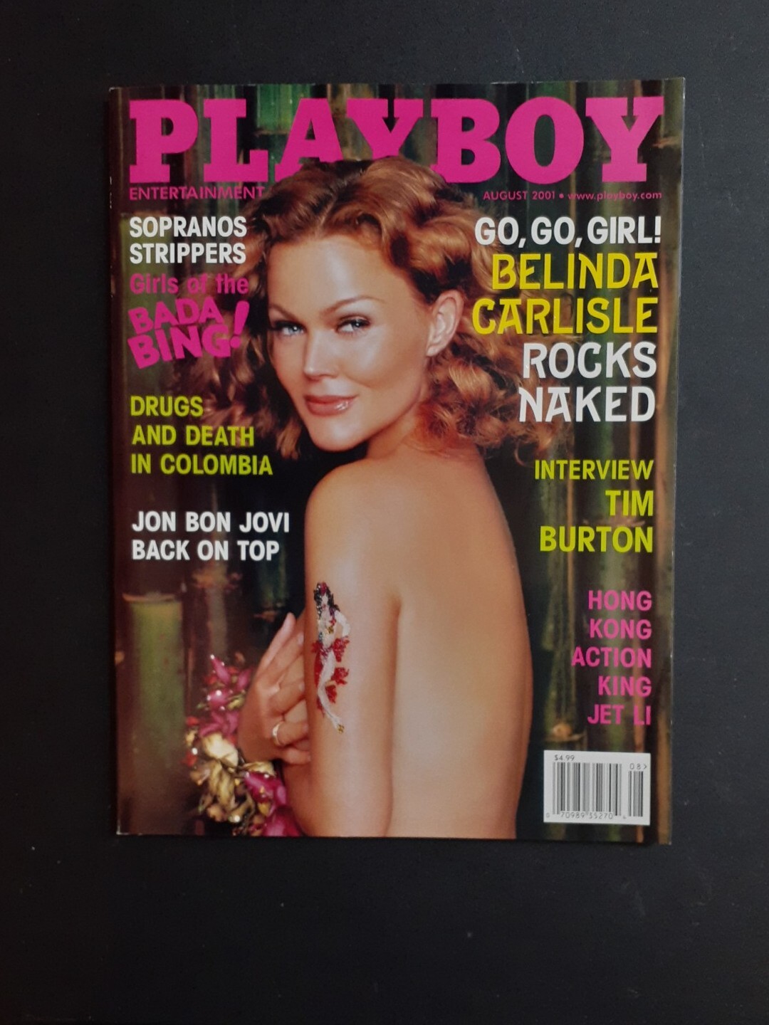 PLAYBOY MAGAZINE.. AUGUST 2001 ISSUE.. PREOWNED.. BELINDA CARLISLE