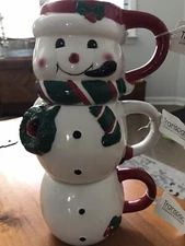 STACKABLE SNOWMAN MUGS