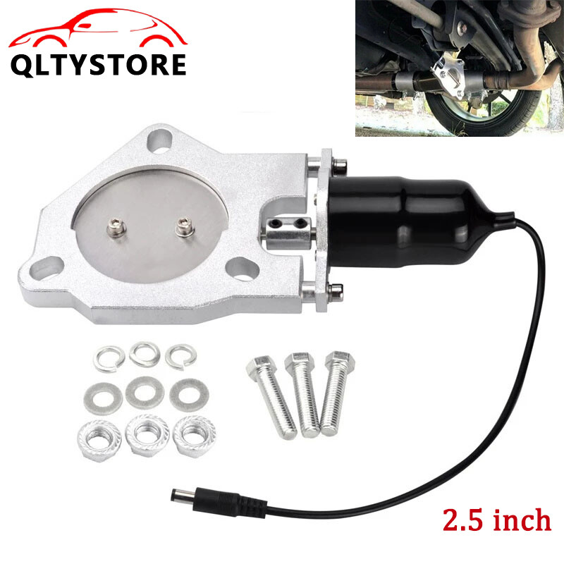 2.5''/63mm Electric Exhaust Butterfly Valve Kit Butterfly Valve Stainless Header