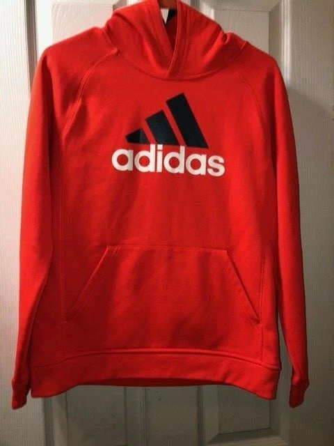 Adidas hoodie neon orange sale