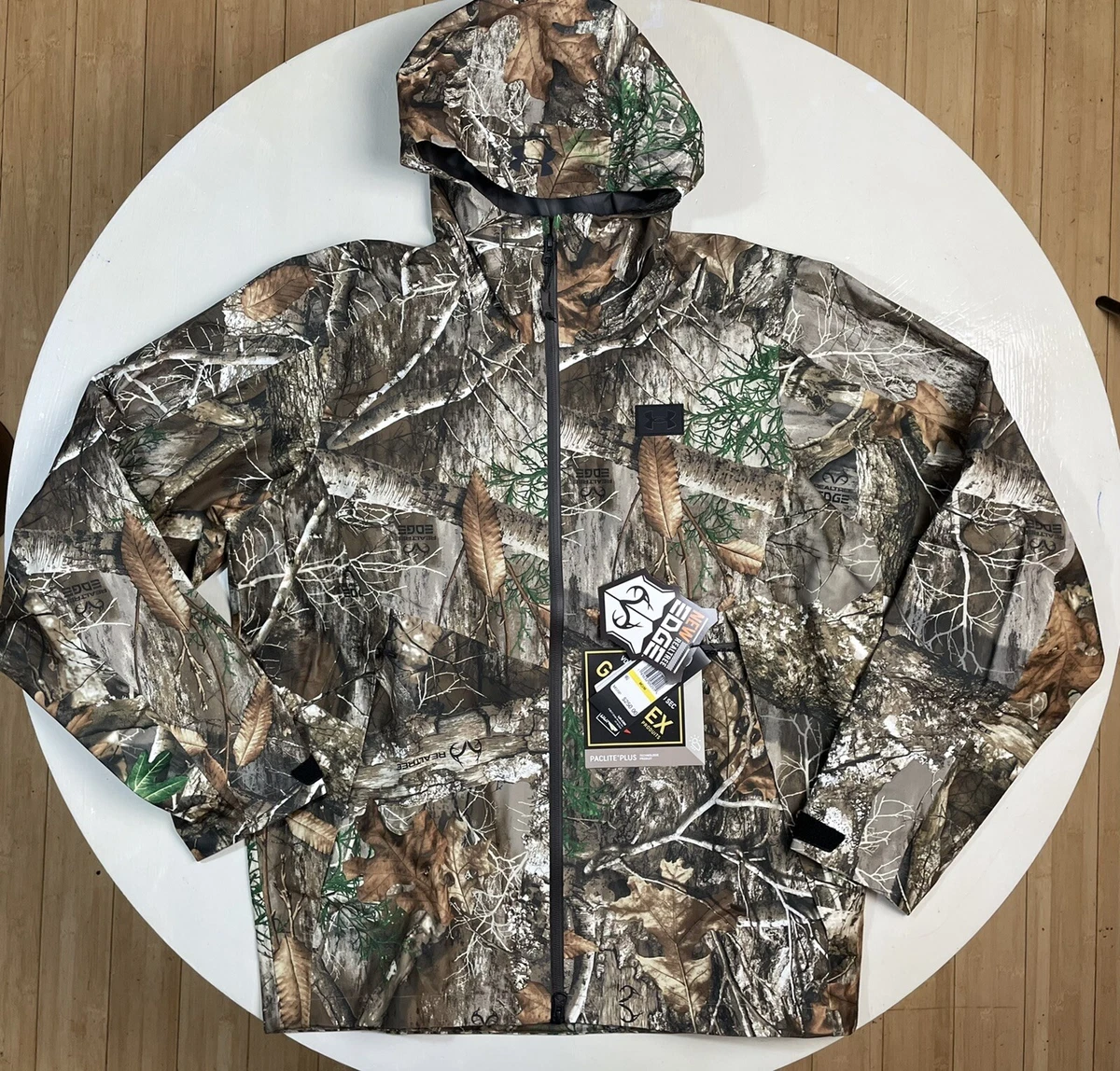 UNDER ARMOUR Storm Proof MEN MEDIUM Loose GORE TEX Realtree Edge Jacket 1316962