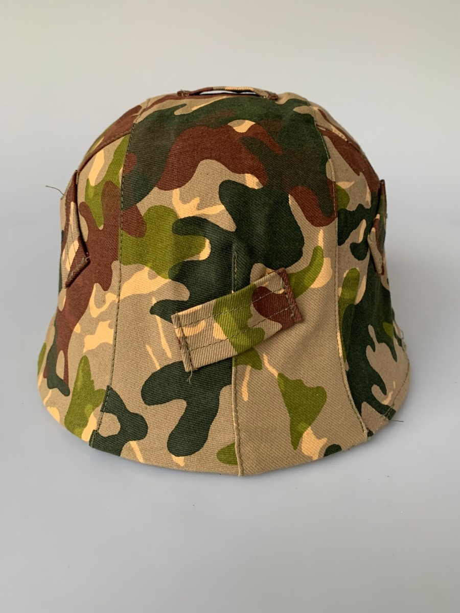 VTG Rare Spanish Z42 Helmet w Rocoso Camo Cover Paratrooper