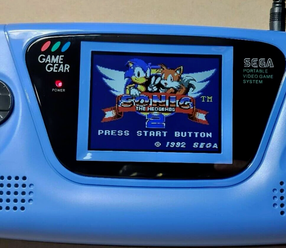 Sega Game Gear Console - Recapped,IPS LCD Screen Mod,New Blue