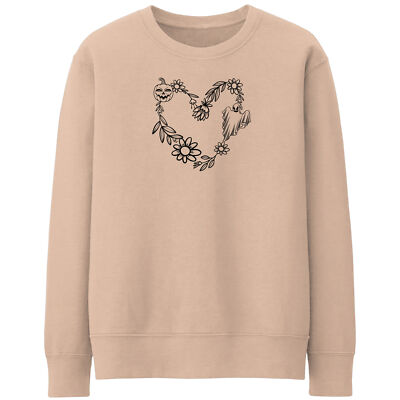 Vintage Halloween Heart Womens Sweatshirt Fancy Dress Her Pumpkin Ghost Jumpe...