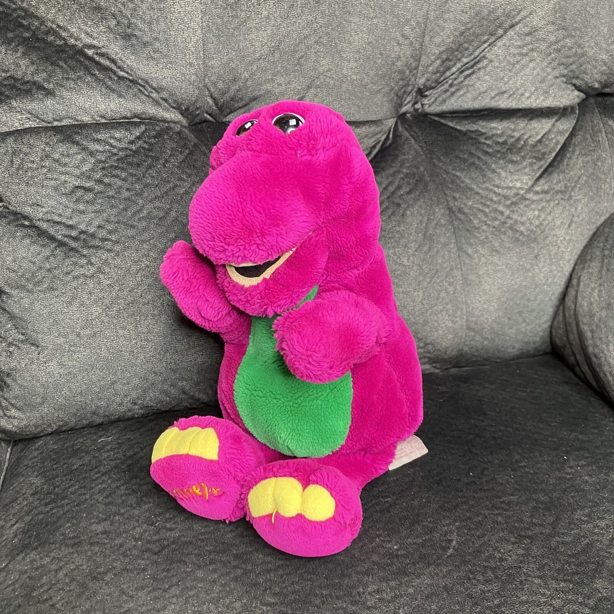 Vintage 1992 Barney The Purple Dinosaur Hand Puppet Kids 90s Lyons
