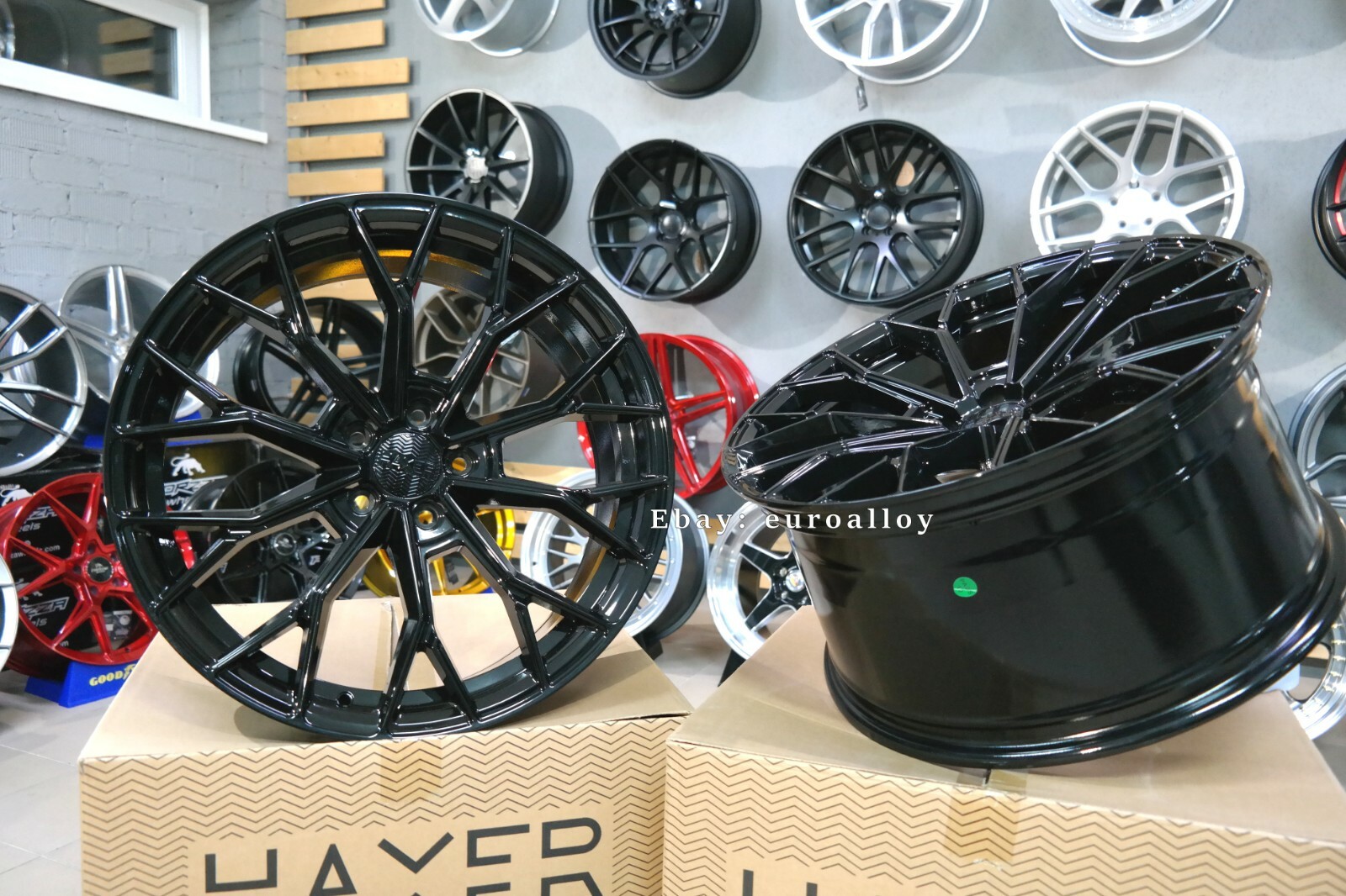 New 20 inch 5x114.3 9J + 10.5J HAXER HX039 Black wheels for Ford