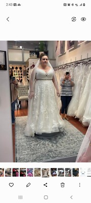 maggie sottero wedding dress size 22 ivory over lavender