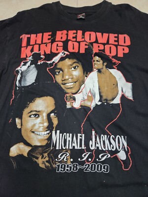 VTG Rare Michael Jackson 2009 Memorial T Shirt The Beloved King Of
