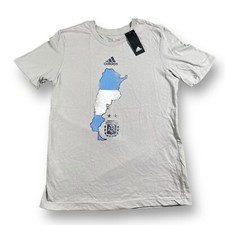 NWT Adidas Argentina National Team Country Outline T-Shirt Gray Mens S Messi