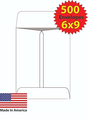 Envelope 6'' x 9'' Catalog Envelopes (Open End), Premium 24lb White, 500/Box