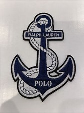 Polo Ralph Lauren Blue  White Anchor Stick On Embroidered Patch BRAND NEW